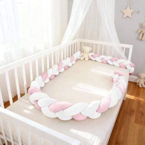 HJZPWB Anticolisión Chichonera Cuna Trenza Almohada De Serpiente De Nudo Parachoques Adecuado Cojines Cama Decorativos Alfombra Anticolisión Cojín Protección contra Caídas,A03,200cm