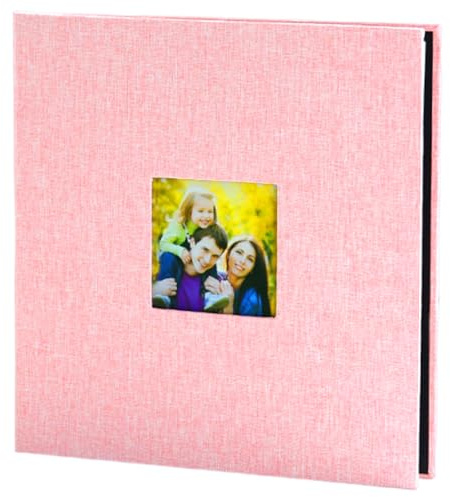 Self-Adhesive Photo Album & Scrapbook | 40 Acid-Free Pages with Display Window | Preserve & Create Your Memories Easily (Holds 4x6, 5x7, 8x10) (Pink)