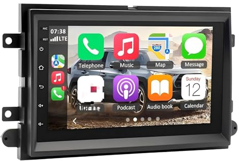 Tablette de Voiture Autoradio GPS avec Navigation intégrée pour Ford pour F150/250, Compatible CarPlay et Android Auto sans Fil