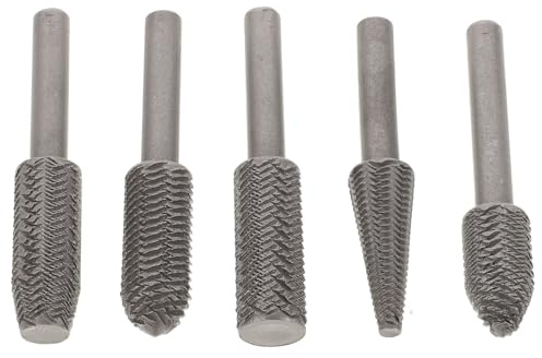 HOLIDYOYO Limas Rotativas Diseño Fácil de Usar de Acero Juego de 5 para Tallado y Grabado Ideales para Tareas de Carpintería y Bricolaje para Tareas de Carpintería y Bricolaje