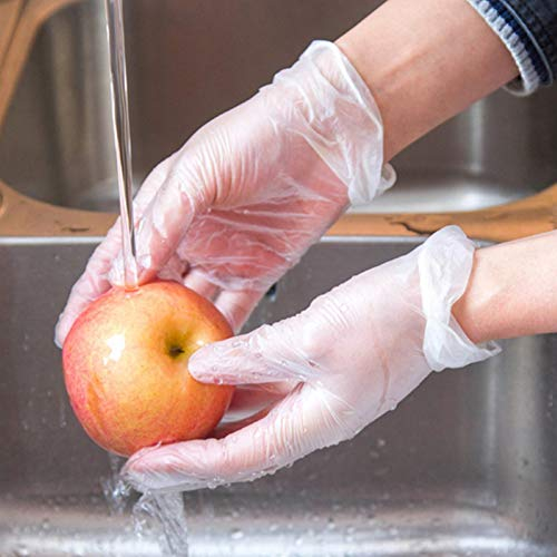 Yeshai3369 Lot de 100 gants jetables en PVC sans poudre, sans latex, sans latex pour la cuisine, le nettoyage des ménages XL transparent