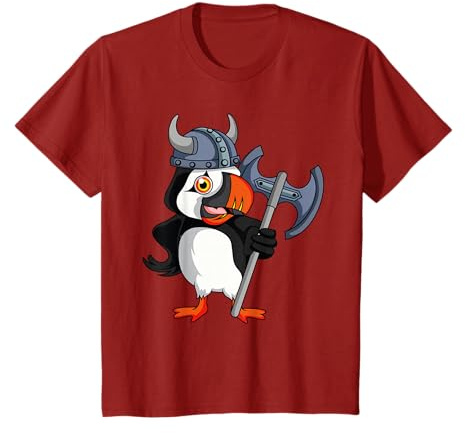 Islanda Puffin Souvenir Casco vichingo Maglietta