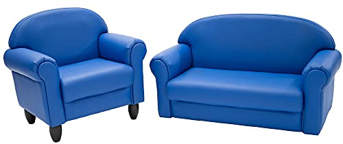 Children's Factory As We Grow Chair and Couch, Blue, CF805-309, Flexible Classroom Seating, Toddler Nursery Décor, Kids Playroom or Daycare Furniture
