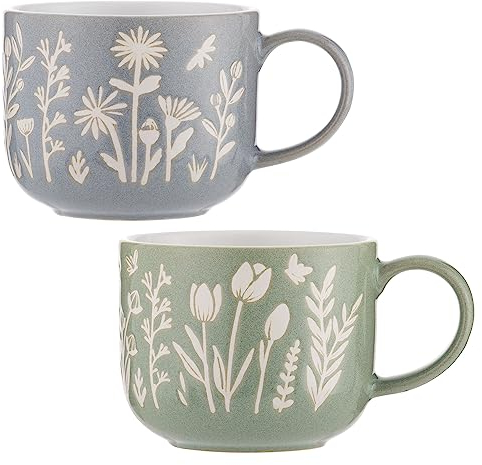 Mason Cash in The Meadow Set of 2 Mugs 400ml Blue/Green