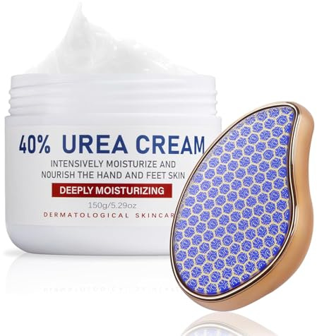 OUKEYA Crème d'Uree 40% avec Lime à Pieds, Crème Pieds Très Secs et Abîmés, Réparatrice Hydratante pour Crevasses Mains, Soins Intenses Mains et Pieds, Nourrissante Crème Corps, Force Maximale