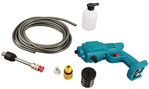 Rondella ad alta pressione, macchina per cavi da 18 V con filtro integrato, motore portatile e potente per la pulizia di biciclette, auto, giardini e superfici esterne