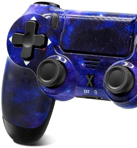 Suoxiom Wireless Controller für PS-4,Game Controller Kompatibel mit PS-4/Pro/Slim,Bluetooth Gamepad Joystick, 1000-mAh-Akku, 3,5-mm-Audiobuchse und Turbo-Funktion (BLUE)