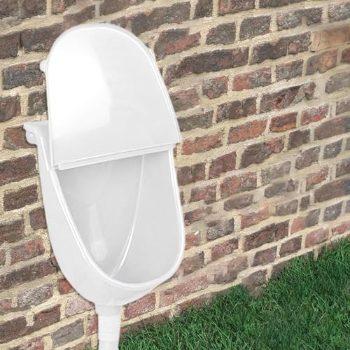Wand Montiert Geruchlose Wasserlose Urinal Mit Deckel Und Spülen Wiederverwendbare Spritzsicher Verstellbarer PP Urinleiter Mit Schlauch Garagen Urinal Spülkasten Wandmontage Für Haus Garten Camping