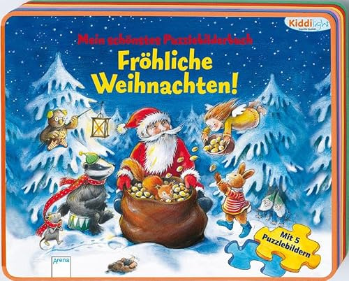 Mein schönstes Puzzlebilderbuch - Fröhliche Weihnachten !: Mit 5 Puzzlebildern (Kiddilight)