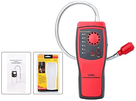 Detecteur de Gaz, Détecteur de gaz Détecteur de Fuite de gaz Naturel Inflammable Analyseur de gaz Détecteur de Fuite de gaz à Haute sensibilité Alarme sonore pour Le Travail et la Maison(AS8800L)