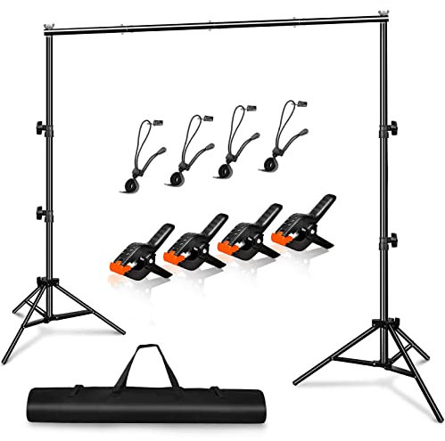 Heysliy Support de Fond Photo 3x2m – Kit Studio Photo Réglable pour Toile de Fond, Photobooth, Événement, Fond Vert, Écran de Projection et Mariage