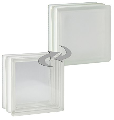 4 pièce Fuchs Design briques de verre vue complète blanc 19x19x10 cm - EI30 (Résistance au EIeu)