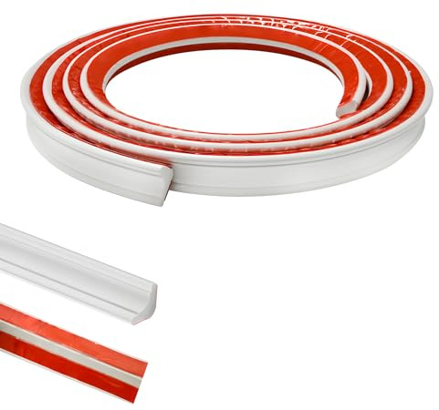 PVC-Viertelleiste, Sockelleiste, Zierleiste, Kunststoff-Wand-Eckdekoration, Kantenstreifen, Dichtungsstreifen, Laminatperlen, Anti-Schimmel-Sockelleiste, (3 Meter lang, 27 mm x 20 mm) (27 * 20 mm)