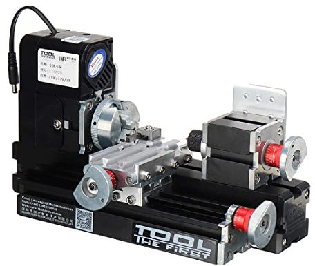 CIAMI Mini tornio in metallo, da tavolo, 0-20000 giri/min, velocità variabile per diversi tipi di metallo, lavorazione del legno, 28 x 14 x 15 cm