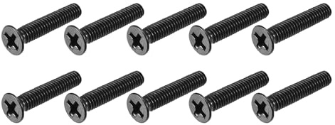 METALLIXITY Phillips Tornillos De Cabeza Plana (M4 x 18mm) 50Pcs, Tornillos De Acero Al Carbono - Para Gafas Reloj Y Otros Pequeños Electrónicos, Negro