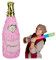 Relaxdays Pinata Sektflasche, Champagner Pinata zum Aufhängen, Geburtstag, Prinzessin, Piñata zum Befüllen, rosa-gold, 1 Stück