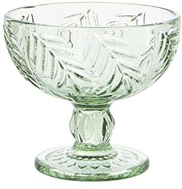 Set de 6 Copas de Helados de Cristal en Verde 12x11cm