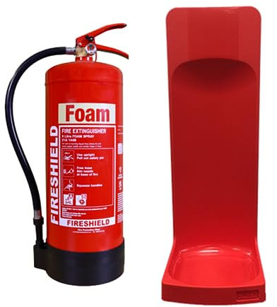 6ltr ECO Water Fire Extinguisher with Single Red Extinguisher Stand - FireShield