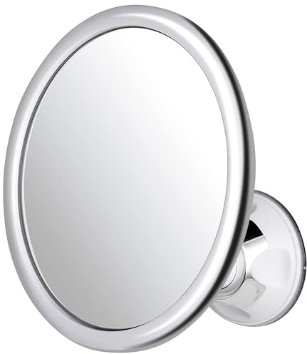 MIRRORVANA Anti Fog Shower Mirror, Fogless and Shatterproof Round Design with 360° Swivel and Adjustable Suction Cup - Best Suited for Shaving and Bathroom Use - 6.7 Diameter (Classic Chrome)