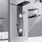 Pannello Doccia A Pioggia A Cascata, Luce A LED, Rubinetto Per Doccia, Sistema A Colonna, 3 Maniglie, Miscelatori Doccia A 6 Funzioni, Colore Nero,Nero