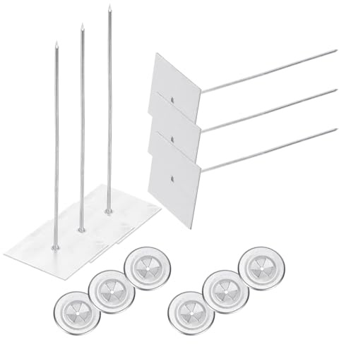 PATIKIL 150mm Self Stick Insulation Pins, 50Sets 2in Self Locking Washers Aluminum Insulation Hangers Cap Round Washers for Foam Board Wall Floor Ceiling