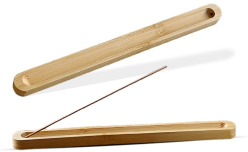 UIEXEA 2 Piezas de Soportes de Varilla de Incienso de Madera de bambú Quemador de Incienso Pulido y Encerado colector de Cenizas para Decoración del Hogar Meditación y Yoga