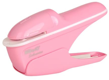 Compact No Staple Stapler Machine - Stapleless Stapling Tool for Paper, Eco-Friendly Office & School Supplies- Pink