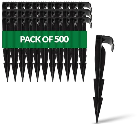 GARDENIX 500 Stück AquaPEG Gartenschlauch Anker Boden Erdspiess Befestigungsanker für Tropfschlauch Perlschlauch Steckgabel