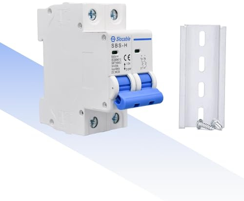 Slocable DC Leitungsschutzschalter 2Pole 63A 500V Isolator für Solarenergie-System, DIN Schienenberg