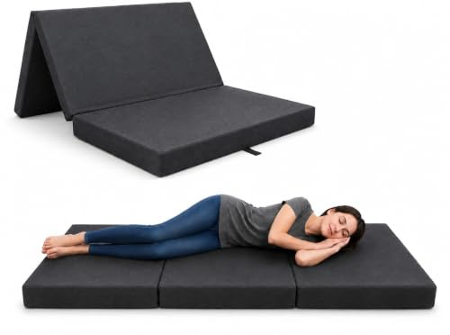 Odolplusz Colchón plegable compatible con VW Caddy 3, 4,5, colchón plegable de 3 piezas, 120 x 200 cm, dormir en el coche (gris)