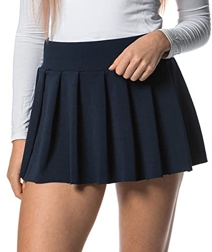 Damen Skater Mini Rock - kurzer sexy Plissee Rock für Sport, Freizeit, Büro, Party - Petrol (XL)