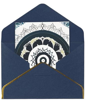 Schwarze und weiße runde Totem-Grußkarten mit Umschlägen, Grußkarten für alle Anlässe, innen blanko, 11,4 x 15,2 cm, Happy Birthday Karte