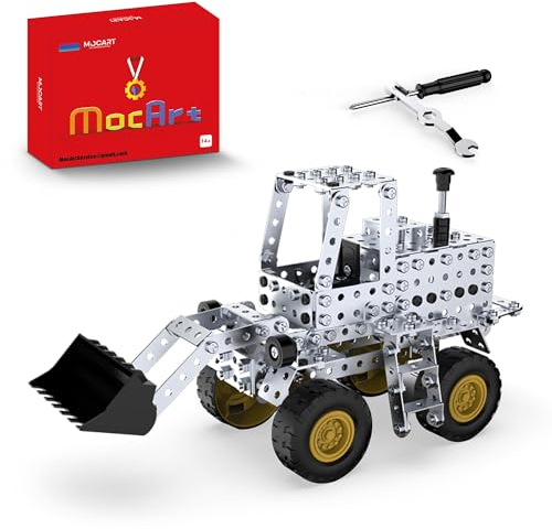 MocArt YK605 3D Metal Puzzle Modell, Wheel Loader Modell, 430 Teile, Baufahrzeug Modell Kit, Desktop -Ornamente, Geschenke für Erwachsene