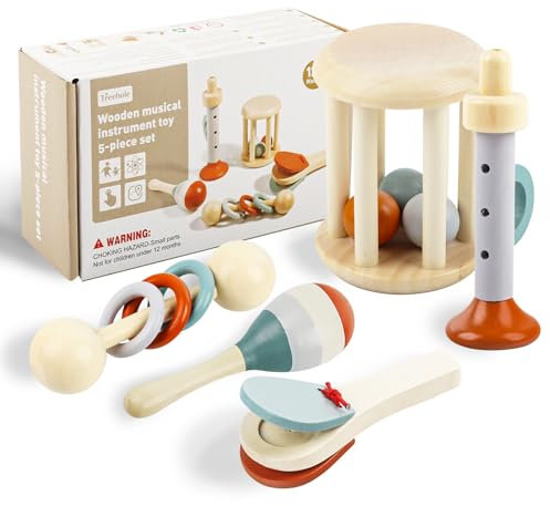 Gxhong Strumenti Musicali in Legno per Bambini, Set Percussioni Prima Infanzia, Regalo Compleanno per Ragazzi e Ragazze