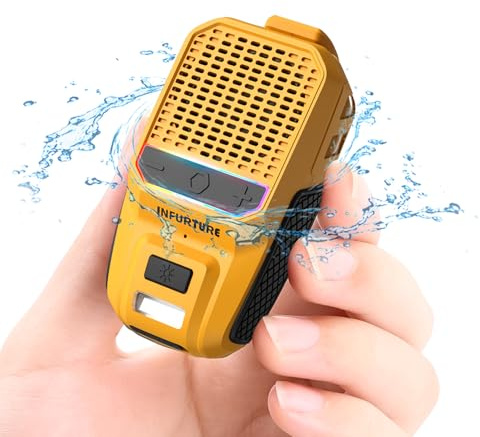 Portable Bluetooth Speakers Clip on Speaker with RGB, Wearable Waterproof Speake, Shower Speaker-Built-in Noise Reduction Mic for Hands-Free Music/Calls-for Shower/Audiobooks/Outdoor/Bathroom