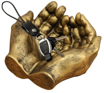 Bandeja de Llaves Tallada | Bandeja para Llaves de Escultura | Bandeja de Almacenamiento de Llaves | Organizador de | Plato para Llaves de Cuenco de Manos | Bandeja de Almacenamiento de Llaves