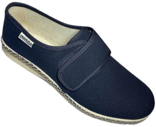 Emanuela Chaussures d'été pour homme en toile avec déchirure plante confortable – Fabriqué en Italie original, bleu, 42 EU