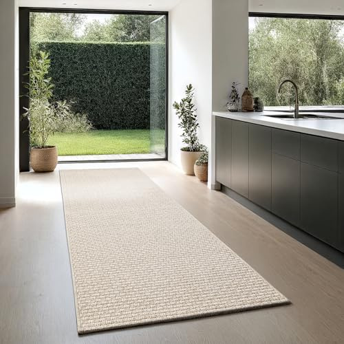 the carpet Maldives – Beige, 80 x 250 cm – Outdoor Teppich wetterfest – Balkonteppich für Terrasse, Garten – robuster Flachgewebe Teppich pflegeleicht – auch als Indoor Teppich Wohnzimmer Küche