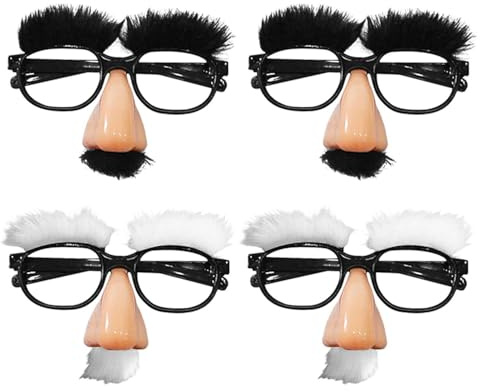 UOPJDD 4 Große Nasenbrillen, Kreative Lustige Brille, Rollenspiele, Foto-Requisiten.