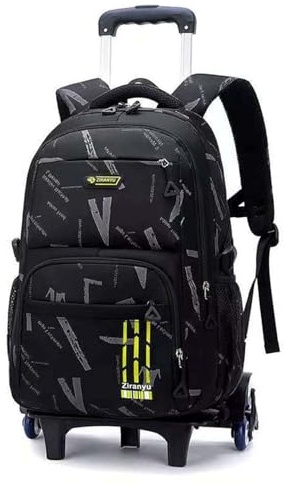 Yumenam Sac à Dos à Roulettes Garçon, Légers Détachable Cartables Scolaire Trolley Garçon Primaire College,Cartable à Roulettes en Nylon Durable pour Voyages Scolaires de 8 à 14 ans