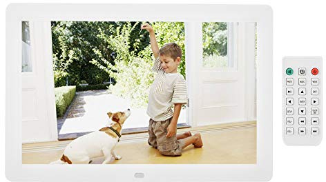 12 Zoll Digitaler Bilderrahmen,VBESTLIFE Elektronische Bilderrahmen 1280 * 800 (16: 9) HD LED Bildschirm mit Wecker, Unterstützung für MPEG / MP4 / AVI/RMVB usw, Wunderbares