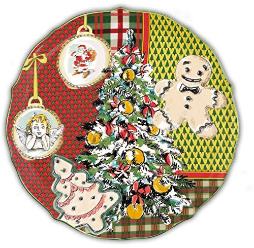Baci Milano Xmas Tartan Piatto Torta in Porcellana PCAKE.TAR01 Natale