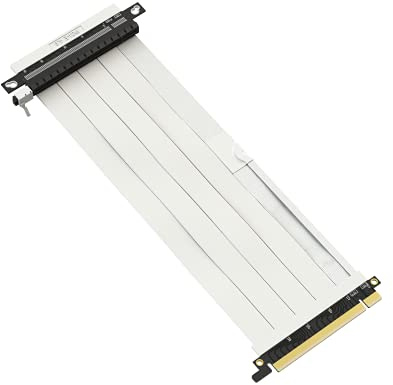 LINKUP - Ultra PCIe 4.0 X16 Riser-Kabel [RTX4090 RX6950XT x570 B550 Z690 Getestet] Geschirmte Vertikale Gaming-PCI-Express-Gen4-Montage | Umgekehrter GPU-Sockel (25cm) Entwickelt für ITX | Weiß