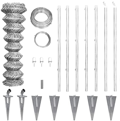 MUSEVANE weidezaun sichtschutz zaun hühnerzaun mit Pfosten Erdanker Verzinkter Stahl 15×1,25 m