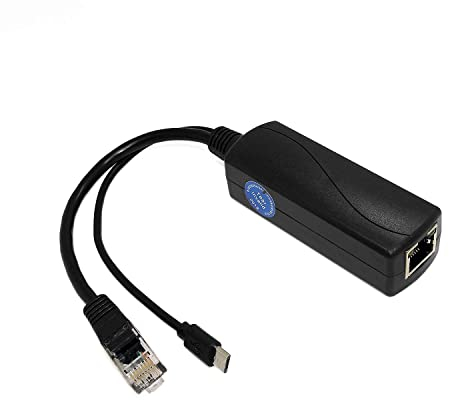 REVODATA Gigabit PoE Splitter Micro USB 5V/3A, Salida de 48V a 5V/3A, 10/100/1000Mbps Activo IEEE802.3af/at, Adaptador para Pi 3B/3B+/Dispositivos USB (USB0503G)
