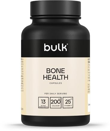 Bulk Bone Health Supplement Capsules, Calcium, Vitamin K, Vitamin D, Pack of 90, 30 Servings, Packaging May Vary