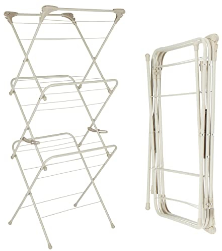 Salter LASAL71717W2EU7 Warm Harmony Clothes Airer – Large Indoor Laundry Dryer, 15m Drying Space Over 3 Tiers, Collapsible, 4 Fold-out Hooks For Up To 28 Extra Items, Holds Up to 7kg Of Wet Washing