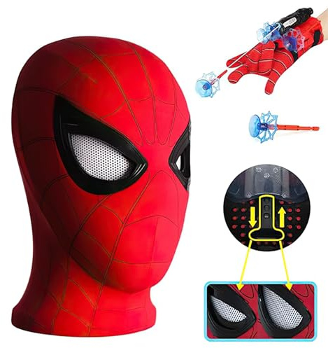 Maske Spider Maske mit Launcher-Handschuhen für Kinder und Erwachsene, Halloween- und Karnevalskostüm, Cosplay-Requisiten