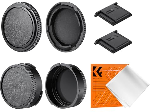 K&F Concept Front Body Cap and Rear Lens Cap Cover Compatible with Canon FD Mount F-1, FTb, AE-1, A-1, AT-1, AV-1, AL-1, T60, T70, T80, T90