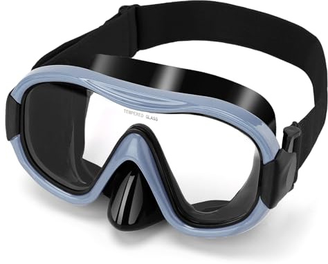 Simglasögon Scuba snorkelmask för vuxna, justerbart elastiskt stickat band simglasögon, härdat glas med panorama Scuba snorkel dykmask för vuxna